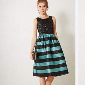 NWTS Starlit Stripes Dress ANTHROPOLOGIE size 12